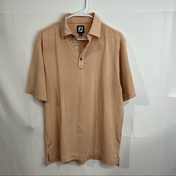 FootJoy Other - FootJoy mens medium orange white striped polo shirt golf FJ